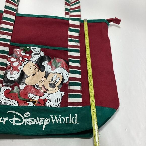 Walt Disney World Tote Disney Christmas Canvas Tote Mickey And Minnie Clause - Picture 7 of 9